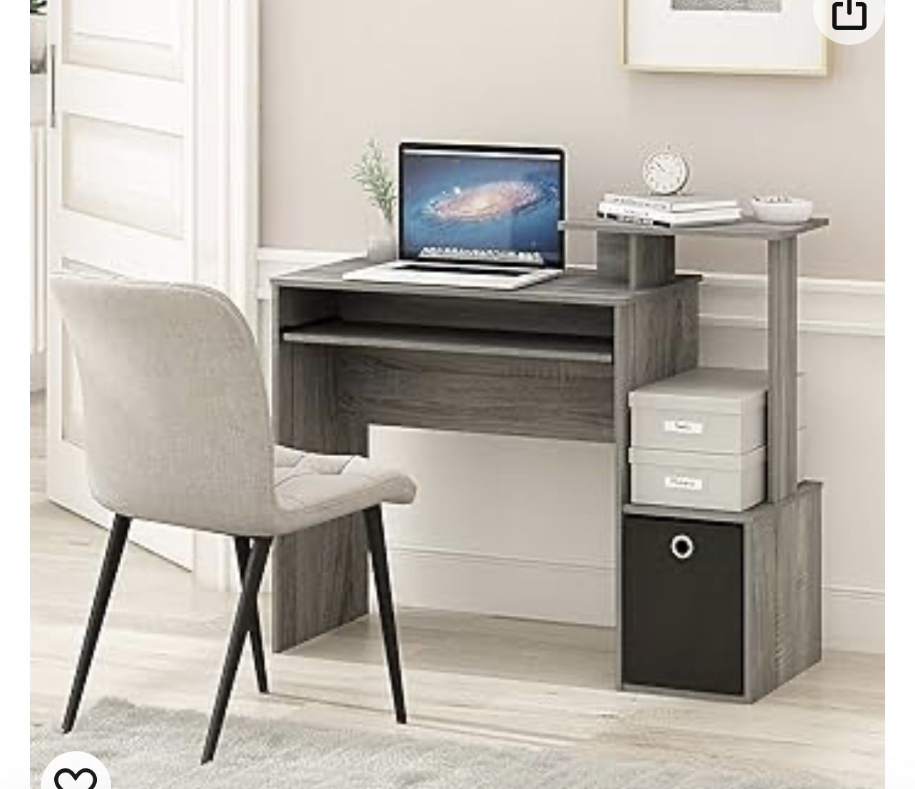 Home Office Computer Desk, French Oak Grey