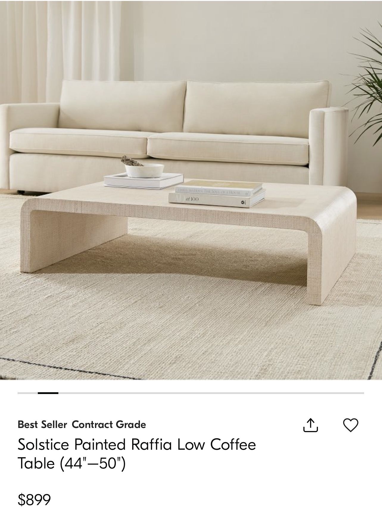 West Elm Rattan Coffee Table