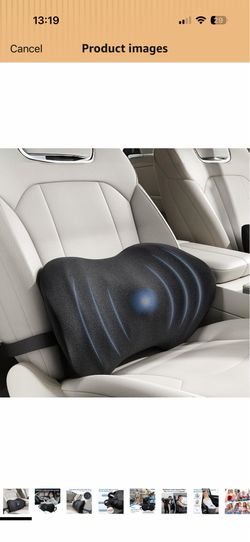 BYMECOST Lumbar Support Pillow for Car, Ergonomic Back Cushion with Strap, Memory Foam Lower Back Support Cushion for Driving, Lumbar Pillow for Pain 