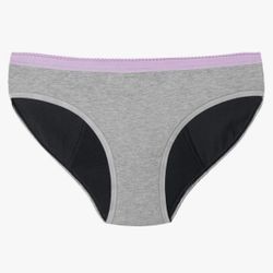 Thinx BTWN) Teen Period Underwear - Bikini Panties, Grey, 11/12- Super Absorbency