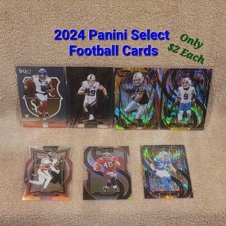ONLY $2 EACH * 2024 PANINI SELECT NFL FOOTBALL TRADING CARDS * INSERT PARALLEL SHOCK DIE CUT