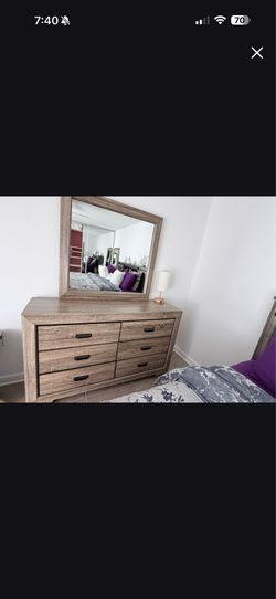 Long dresser with mirror