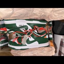 Size 10 Nike Dunk Low Off-White Pine Green (comes with box)