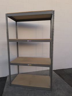4 Tier Shelving 48 in W x 30 in D American Made Used Heavy Duty Steel Boltless Storage Racks Delivery Available