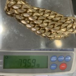 10K Gold Cuban Link Chain 24” — 795.9g