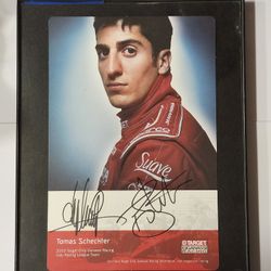 FORMULA ONE RACING 🏁.  TOMAS SCHECKTER AUTHENTIC AUTOGRAPHED FRAMED 8"X10" JUMBO CARD. 