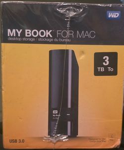 MAC WD My Book 3TB External Hard Drive Storage USB 3.0 File Backup and Storage

Brand new 
Factory seal