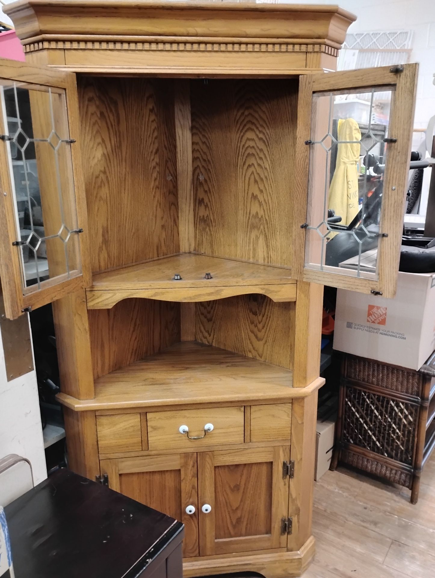 Rex Furniture Co. Oak Corner Cabinet