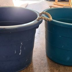 Your Zone 17 Gallon Tub with Lilac Bud Rope Handles, Turquoise, Set of 2 Diameter 19"x17"H

