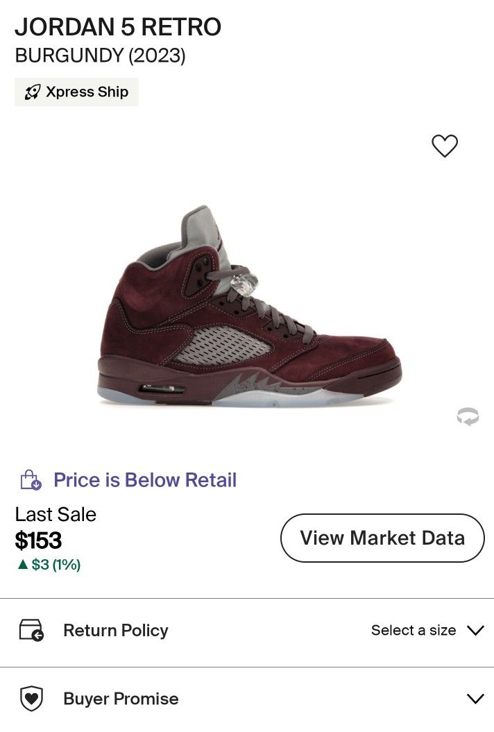 Jordan 5 Retro ( Burgundy )