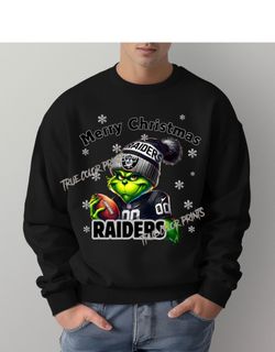 RAIDERS FOOTBALL Grinch MERRY CHRISTMAS RAIDERS FOOTBALL UNISEX SWEATSHIRT 