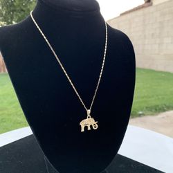 Elephant Necklace Gold Plated (14k)
