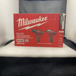 Milwaukee 2494-22 M12 12V Cordless Power Lithium-Ion 2-Tool Combo Kit