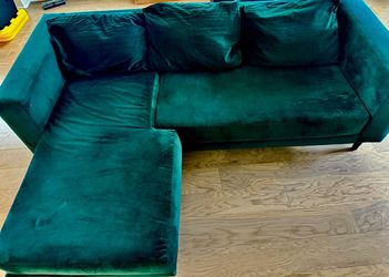 Sabai “The Essential Sectional” — Moss Green Recycled Velvet