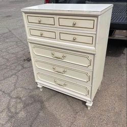 🌹VINTAGE CHEST /5 DRAWER-FRENCH PROVINCIAL-SOLID  WOOD 🌿