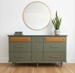 Vintage MCM Green Dresser