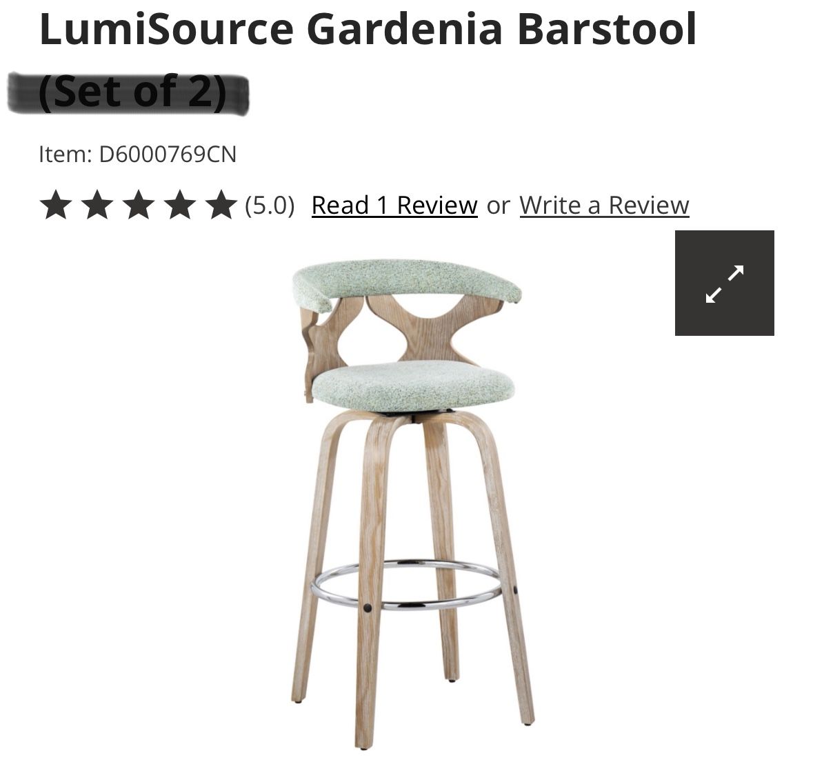 1 Bar Height Bar stool/Brand New -$50