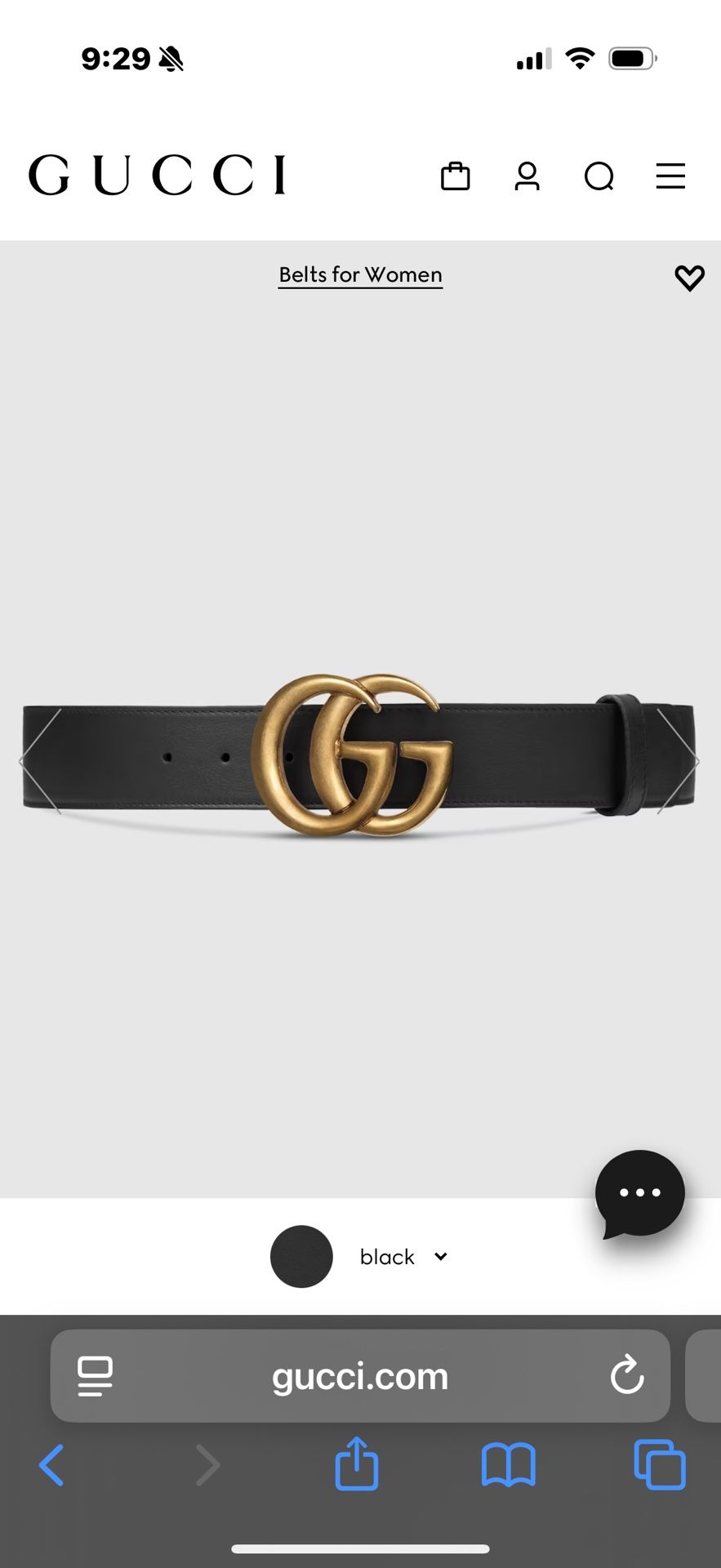 Womens Gucci Belt