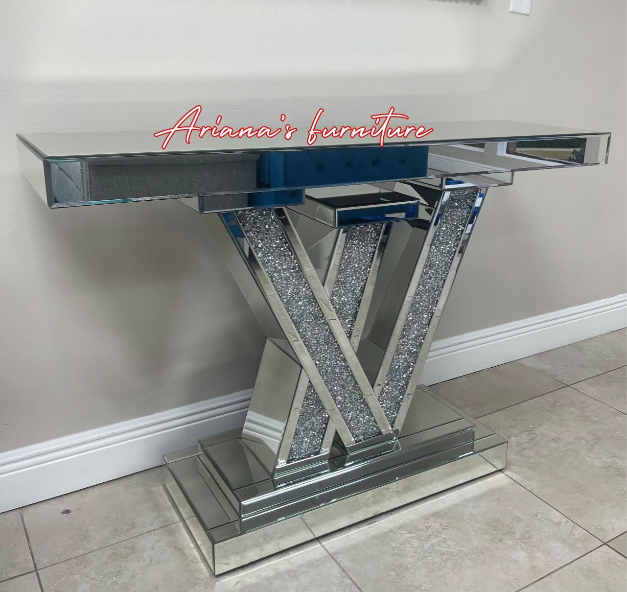 New LV Diamonds Console Table 47”