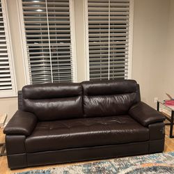 Leather Couch Brown 