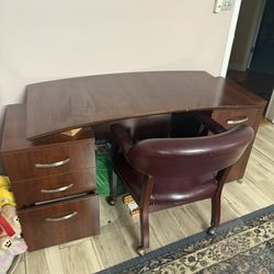 Desk With Drawers And Chair 