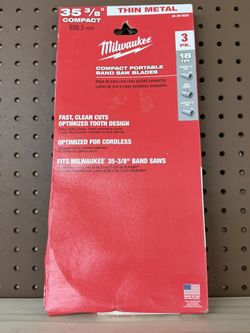 NEW! Milwaukee 35-3/8 in. 18 TPI Compact Bi-Metal Band Saw Blade (3-Pack)