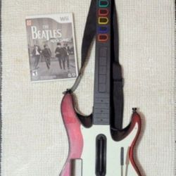 Nintendo Wii Guitar And Game 