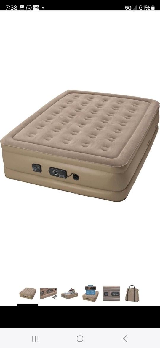 Insta-Bed Raised 18 Inch Queen Air Bed w/NeverFlat pump