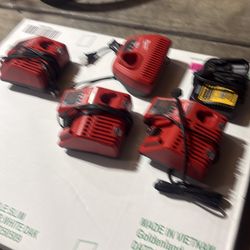 Milwaukee and Dewalt chargers