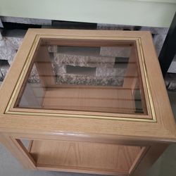 Two Real Wood End Tables 