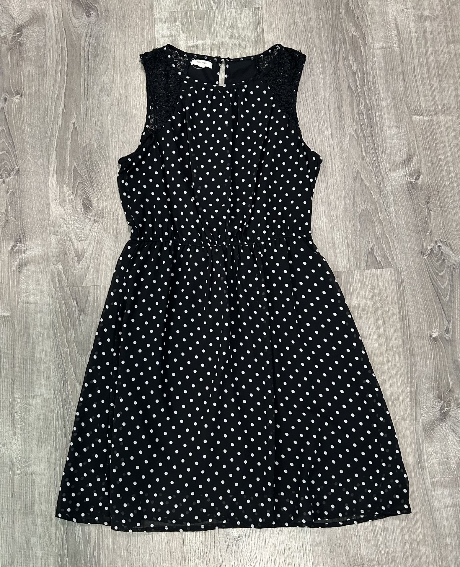 Maurice’s Sleeveless Black Dress With White Polka Dots