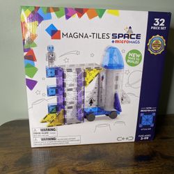 Space 32-Piece Magnetic Construction Set, The Original Magnetic Building Brand