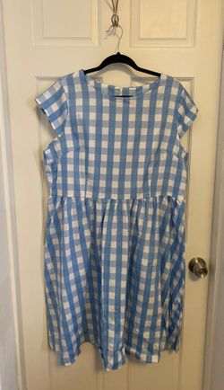 Blue Gingham vintage style dress