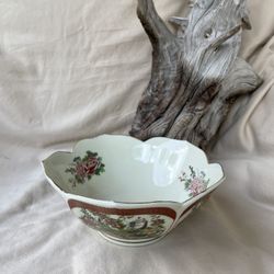 Satsuma Peacock Lotus Bowl