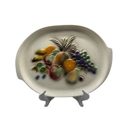 Vintage 1958 Lane & Co. Van Nuys CA T-13 Large Raised Fruit Serving Platter
