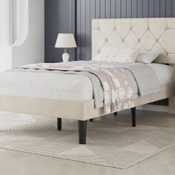 NEW IN BOX Twin Velvet Upholstered Bed Frame
