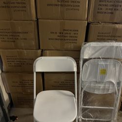 BRAND NEW Party Supplies – Ready to Go! White Plastic Chairs & 6-Foot  Tables 🎉
