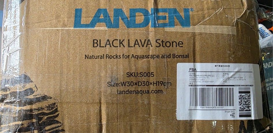 LANDEN 13 PIECE BLACK LAVA STONE AQUATIC ROCKS