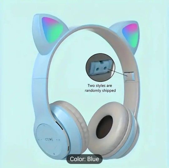 Cute Headset Gaming Running Earbuds Wireless Over Ear Hook Headphone Ear Muffs with Cute Cat Ears for birthday gift