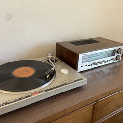 Pioneer Record Player With Technics Receiver