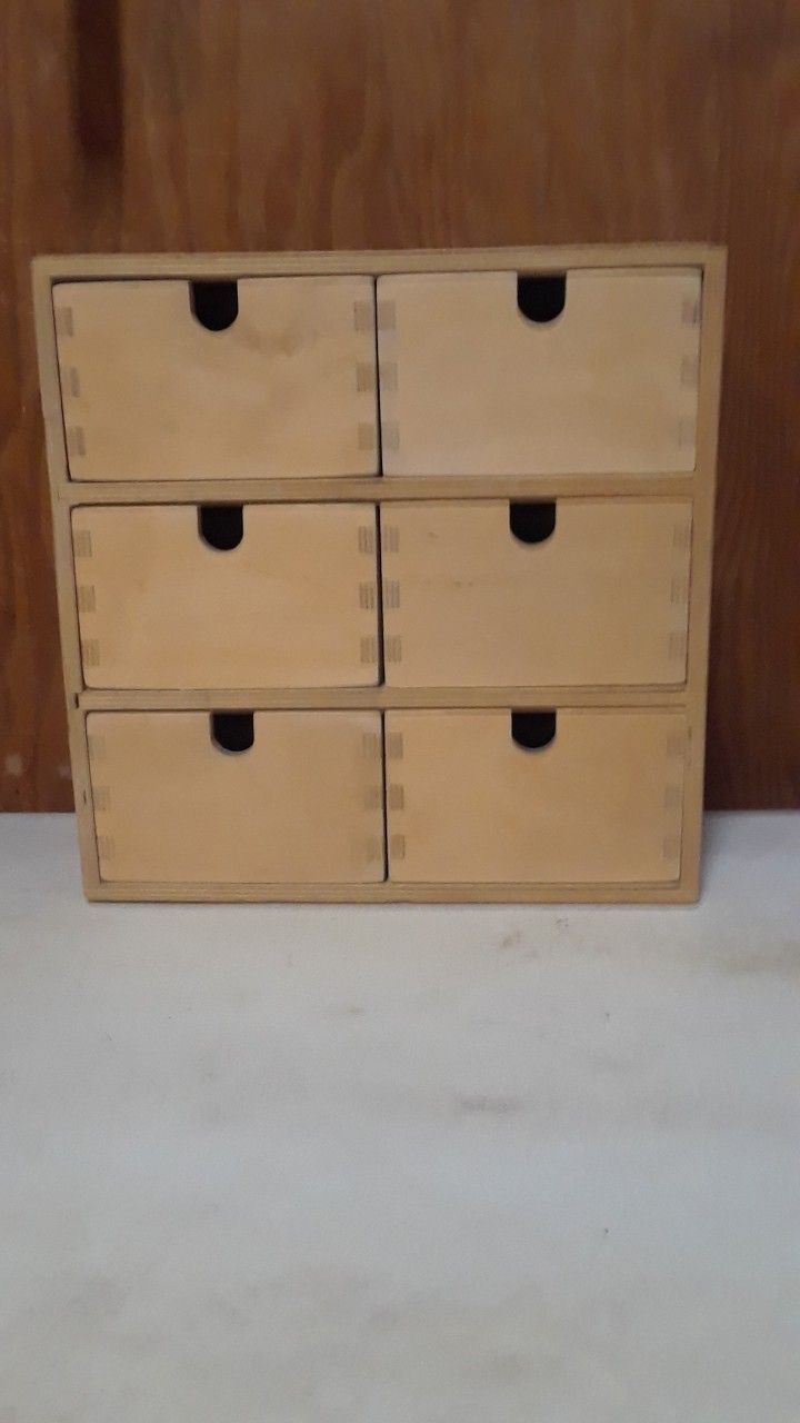 6 Drawer Wood Storage Unit