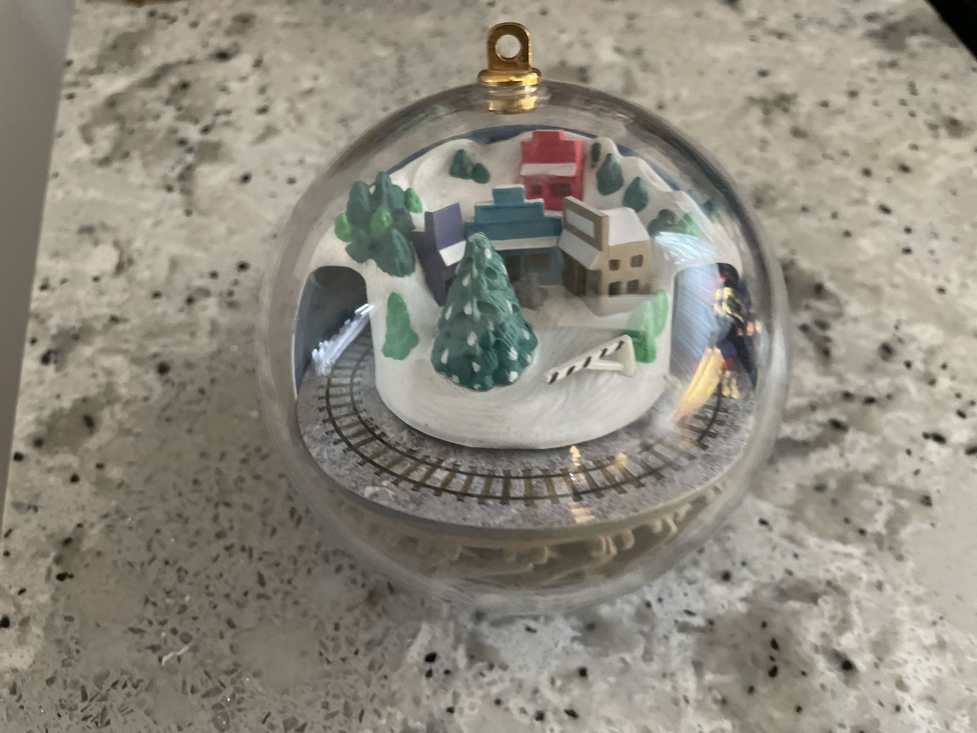 VINTAGE Hallmark Light & Motion 1989 METRO EXPRESS Trains Dome Ornament MIB