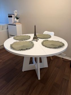 Tribesigns 47 inch Round Dining Table Wood Kitchen Table for Dining Room