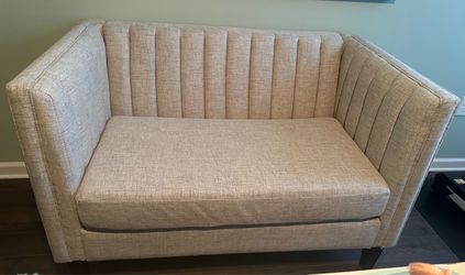 Designer-like Sofa/ Loveseat, Beige, 50” H 33” L 31” D