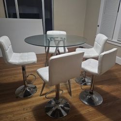 5 Piece Dining Set In White