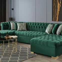 Sheffield Luxury Green Sectional

