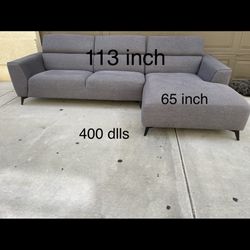 Sectional, Beautiful Excellent Condition Stained Ribs Burns Pet Free