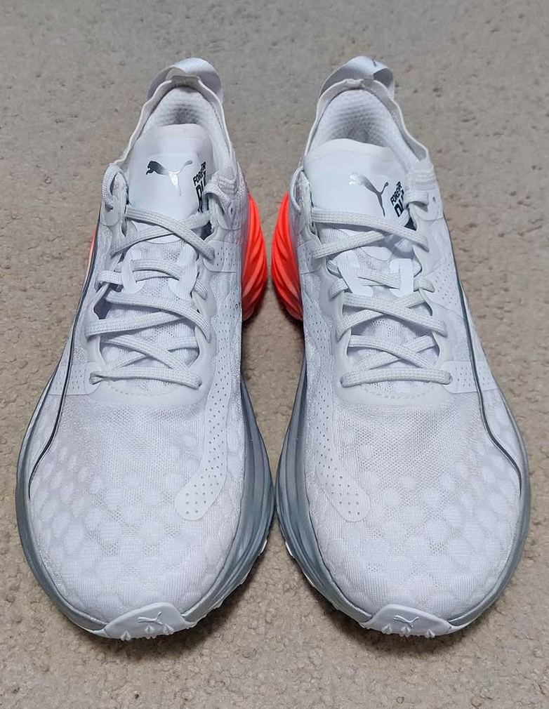 Puma ForeverRun Nitro Running Shoes White Silver Cherry 380017-01 Men's Size 10