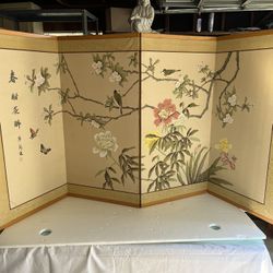 Four-Panel Chinese folding screen, 72”w x 18”t