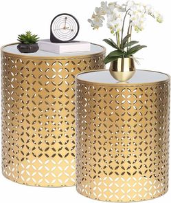 Gold Nesting Accent Tables Set of 2